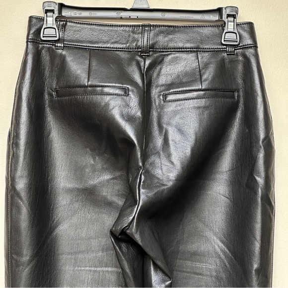 Aritzia Babaton Faux Leather Pants Black Straight Leg Size 4 - Picture 3 of 10